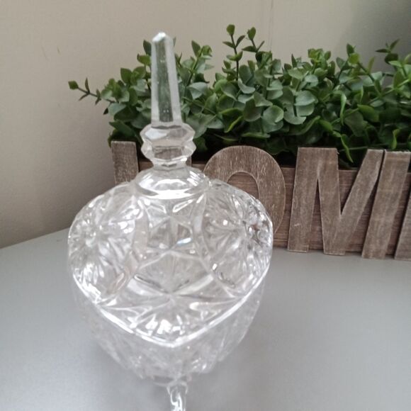 Vtg. Bleikristall Anna Hutte Footed 24% Lead Crystal Covered Candy Dish Germany - Picture 1 of 11
